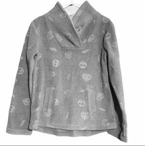 Athletic Works Grey Fleece Sweatshirt Girl's Medium 7-8 Smiley Face Lightening
